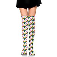Birthday Cupcake Pattern Women's Casual Knee High Compression Socks Sports Running Socks