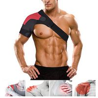 Rotator Cuff Support, Shoulder Brace for Injury Prevention, Dislocated AC Joint, Frozen Shoulder Pain, Sprain, Soreness- Shoulder Compression Wrap Strap Band by ZSZBACE (red, Right)