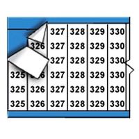 Brady WM-325-349-PK Repositionable Vinyl Cloth (B-500), Black on White, Consecutive Numbers Wire Marker Card (25 Cards)