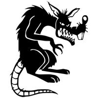 Mischievous Rat Decal Sticker (Black, Mirrored), Decal Sticker Vinyl Car Home Truck Window Laptop