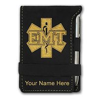 Mini Notepad, EMT Emergency Medical Technician, Personalized Engraving Included (Black)