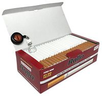 Rollo Red - 100mm White Cigarette Tubes (200 Tubes per Box) 1 Box with Rolling Paper Depot Lighter Lasso