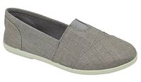 Soda Flat Women Shoes Linen Canvas Slip On Loafers Memory Foam Gel Insoles OBJI-S Gray 6.5