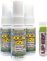 Vocal Eze, Natural Herbal Throat Spray - 3 pack with FREE (1) Lip Eze Lip Balm | Celebrity Endorsed | Relieve fatigue, dryness, hoarseness, soreness | Voice Immunity Premium Ingredients (3 Bottles)