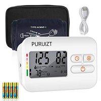 Blood Pressure Monitor Upper Arm, Puruizt Accurate Automatic Digital Blood Pressure Machine with Wide-Range Adjustable Cuff, Large Display and 2x120 Readings Memory Dual Users Mode for Home Use