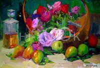 Hi-Look Microfiber Cleaning Cloth - Flowers in Basket with Apples