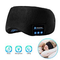 Sleep Headphones Bluetooth Eye Mask, Joseche Wireless Bluetooth 5.0 Headphones Music Travel Sleeping Headphones Handsfree Sleeping Mask with Built-in Speakers Microphone Washable (Black)