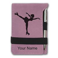 Mini Notepad, Roller Skater, Personalized Engraving Included (Pink)
