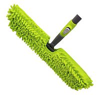 Microfiber Floor Mop-Duster | Dual Side Action Wet ‘N Dry | Dusts and Mops | Telescopic and Flexible Pole Adjusts to 66.5" High | by Homiom
