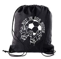 Soccer Party Favors | Soccer Drawstring Backpacks for Birthday Parties, Team events, and much more! - Black CA2500SOCCER S2