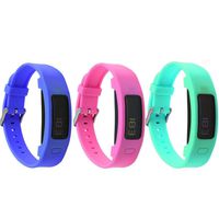 Garmin Vivofit 2 Buckle Bracelet - Adjustable Wristband and Wristwatch Style - Silicone Replacement Secure Band with Chrome Watch Clasp and Fastener Buckle for Garmin Vivofit 2 (Blue&Pink&Teal)