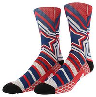 Sof Sole Mens Stars and Hoops Digital Design Crew Socks Red L