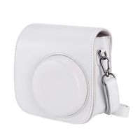 Tiessic Instax Mini 9 Camera Case Compatible with Fujifilm Instax Mini 9 Mini 8 Mini 8+ Camera with Shoulder Strap and Pocket - Smokey White