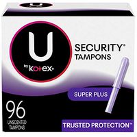 U By Kotex Security tampons, Super Plus Absorbency, unscented, 96 Count (6 Packs of 16) (Packaging May Vary), 16 Count