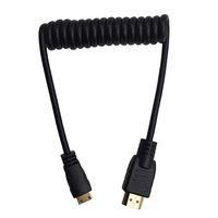 Copeak Coiled High Speed Full HDMI to Mini HDMI Male Cable 11.8""/30cm High Speed Support 1080p Ethernet & Audio Return
