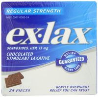 Ex-lax  Regular Strength Chocolated, 24-Count Boxes (Pack of 3)