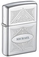 Personalized Zippo 3D Abstract High Polish Chrome Windproof Lighter with Free Engraving