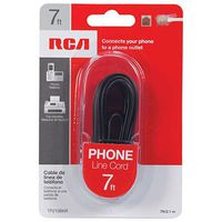 AUDIOVOX TP210BKN 6 Connector Modular Line Extension Cord, 7-Feet, Black