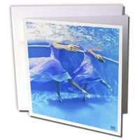 3dRose Ballerinas dancing underwater in a swimming pool 4 - Greeting Cards, 6 x 6 inches, set of 6 (gc_10032_1)