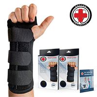 Doctor Developed Carpal Tunnel Wrist Brace Night & Wrist Support & Sleep Brace [Single] (with Splint) & Doctor Written Handbook - Fully Adjustable to Fit Any Hand (Left)