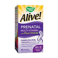 Nature's Way Alive! Prenatal Multivitamin, Complete Formula with Fruit & Veggie Blend, 30 Softgels