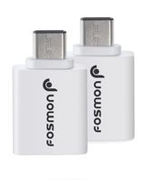 Type C Adapter (2 Pack), Fosmon USB C to USB 3.0 Converter [5Gbps Data Speed] Compatible with Nintendo Switch, Samsung Galaxy S10/S10+/S10 5G/S10e/Fold, Pixel 3/3 XL, Moto Z Force, iPad Pro (White)