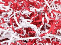12oz Heavy Duty RED & White Gift Basket Shred Crinkle Paper Grass Filler Bedding