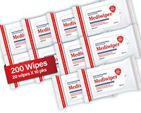 Refreshing Disinfecting Wipes Travel Size Alcohol-Free Wipe Sanitizes/Cleans/Disinfects/Deodorizes Bulk Wipes (200 Wipes, 20 x 10pks)