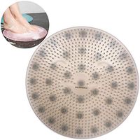 Foot Brush Massager SOLIFEGOBLE | Non Slip Shower Mats Bath Tub Mat with Suction Cups | Silicone Foot Acupressure Brush Pad | Foot Cleaner Exfoliator Pads (Gray)