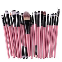 Qingsun Makeup Brushes Set 20Pcs Powder Face Eye Shadow Eyeliner Foundation Blush Concealer Lip Cosmetics Brushes(Pink+Black)