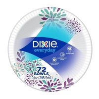 Dixie Everyday Disposable Paper Bowls, 10 oz., Printed, 72 Count, Lunch Size Printed Disposable Bowls