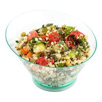 7 oz Round Seagreen Plastic Incline Bowl - 4 1/4" x 4 1/4" x 2 3/4" - 20 count box - Restaurantware