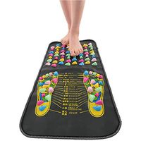 CWWHY Colored Reflexology Walk Stone Foot Massage Leg Massager Mat Health Care Foot Massagers 1.7M X0.35M