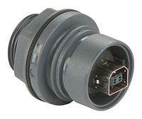 BULGIN PXP6042/B USB Adaptor, USB Type B Receptacle, USB Type A Receptacle, USB 2.0, IP66, IP68, IP69K