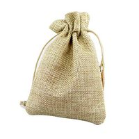 Queenbox 50Pack Burlap Bags with Drawstring Gift Bags Jewelry Pouch 79cm for Wedding Party and DIY Craftm,Khaki