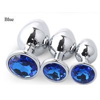 Set of 3 Stainless Steel Metal Beginner AnAles Toy Women and Men Personal Body Trainer Tool (Blue)