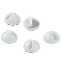 Outflower 5pcs Mini Cable Clips with Strong Self-Adhesive Pads USB Data Cable Clips Small Desktop Cable Organizer for Home/Office (White)