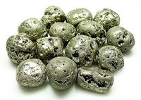 The Magic Is In You (1) Pyrite Tumbled Crystal with Description Card - 7/8" to 1 & 1/8" Long, by 3/4" to 7/8" Wide.