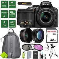Nikon D5300 DSLR Camera with 18-55mm Lens Bundle 3 (18-55mm VR Lens, Standard Warranty)