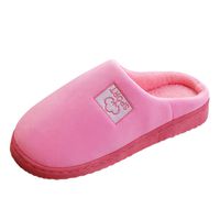 Womens Mens Cozy Memory Foam Slippers Winter Home Indoor Fleece Fuzzy Plush Cotton Shoes Flat Non-Slip Shoes Pink