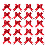 STOBOK 50Pcs Gift Pull Bows Glitter Christmas Ribbon Bows for Christmas Wedding Gift Wrapping 9cm (Red)