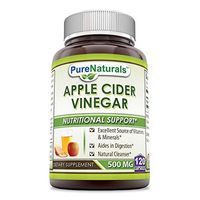 Pure Naturals Apple Cider Vinegar 500 mg, 120 Capsules- Excellent Source of Vitamins & Minerals* Acids in Digestion* Natural Cleanser*