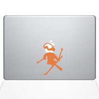 The Decal Guru Skiing Decal Apple Decal Vinyl Sticker, 13" MacBook Pro (2016 & Newer Models), Orange (1636-MAC-13X-P)