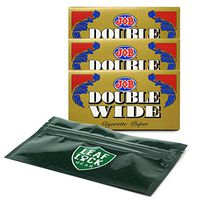 Job Double Wide Gold Rolling Papers (3 Packs) with Leaf Lock Gear Smell Proof Pouch