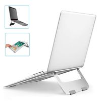 Laptop Stand, Aluminum Laptop/Tablet Mount Holder,Foldable Lightweight Ventilated Laptop Riser Stand,Desktop Cooling Desk Holder for 10~15.5'' Laptop MacBook/HP/Dell/Lenovo/Samsung/Acer （A-Silver）
