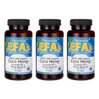 Swanson Made with Organic Coco Hemp Coconut Oil & Hemp Seed Oil 60 Sgels (3 Pack)
