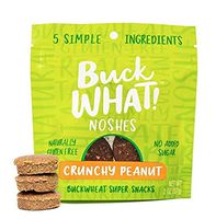 BuckWHAT Crunchy Peanut Nut Bar Bites | No Added Sugar, Gluten Free & Vegan | Delicious & Healthy | Only 5 Ingredients | Grain Free, Kosher, Protein & Fiber, 4-2oz packs with 3 Snacks