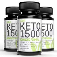 Giant Keto 1500 Advanced Formula 1500mg of BHB for Clean Energy & Focus | (2 Pack) 120 Capsules
