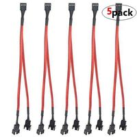 WMYCONGCONG 5 Pcs 260mm Red Sleeved PWM Fan Splitter Cable 1 to 2 Converter Cable for Computer