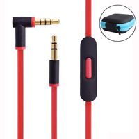 Beats Cord Replacement Beats Aux Cord Beats Headphones Cord with Inline Mic and Volume Control for Beats by Dr Dre Headphones Solo/Studio/Pro/Detox/Wireless/Mixr/Executive/Pill (Black&Red+Storage Case